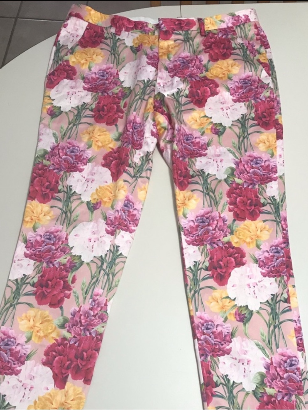ASOS Pink Floral Silk-Satin Like Pants